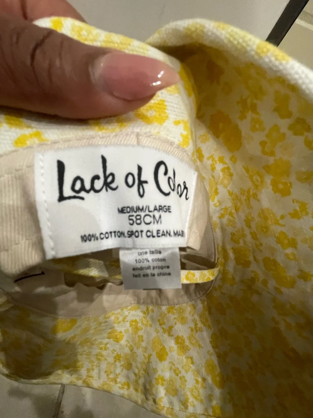Lack of Color Yellow Floral Sun Hat with Chin Ties M/L